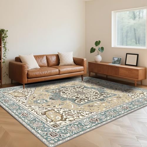RUGMRZ Alfombras Habitacion Lavable Lavadora 200X300cm,Fácil de Limpiar Tradición Retro Azulpara Salón,Comedor,Pasillo
