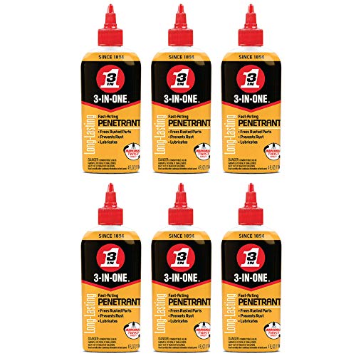 3-IN-ONE 120015 Penetrant Drip Oil to Loosen and Stop Rust, 4 Ounces (6 Pack)