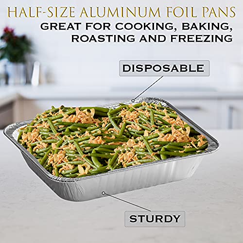 Ehomea2Z Aluminum Pans Disposable Half Size (10 Pack) 9X13 ,Prepping, Roasting, Food, Storing, Heating, Cooking, Chafers, Catering, Crawfish Trays #TOP4