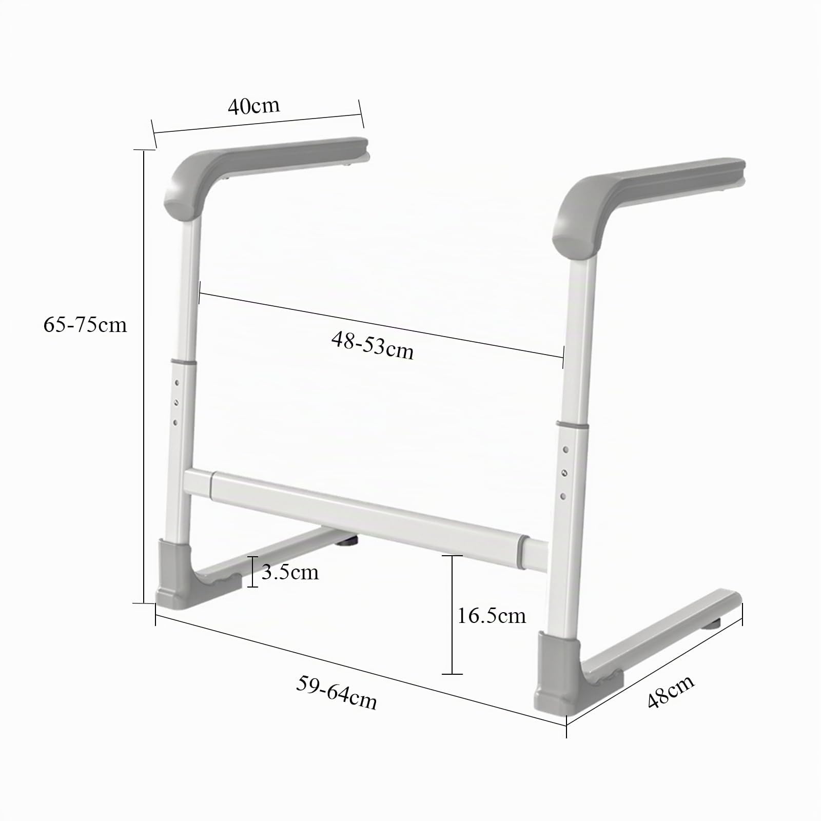 Silla elevadora para personas mayores, ajustable en altura y anchura, con asa de seguridad y patas antideslizantes, ideal para personas mayores, discapacitadas y personas con movilidad reducida