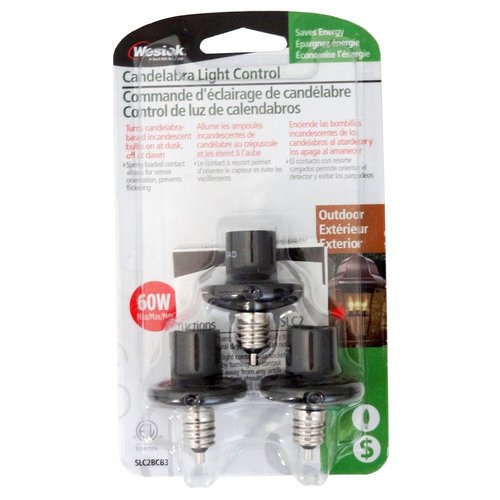 Amertac Black Photoelectric Candelabra Light Control 1 pk