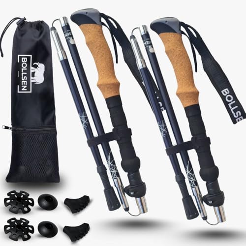 BOLLSEN Expedition Pro Wanderstöcke faltbar – Leichte Aluminium...