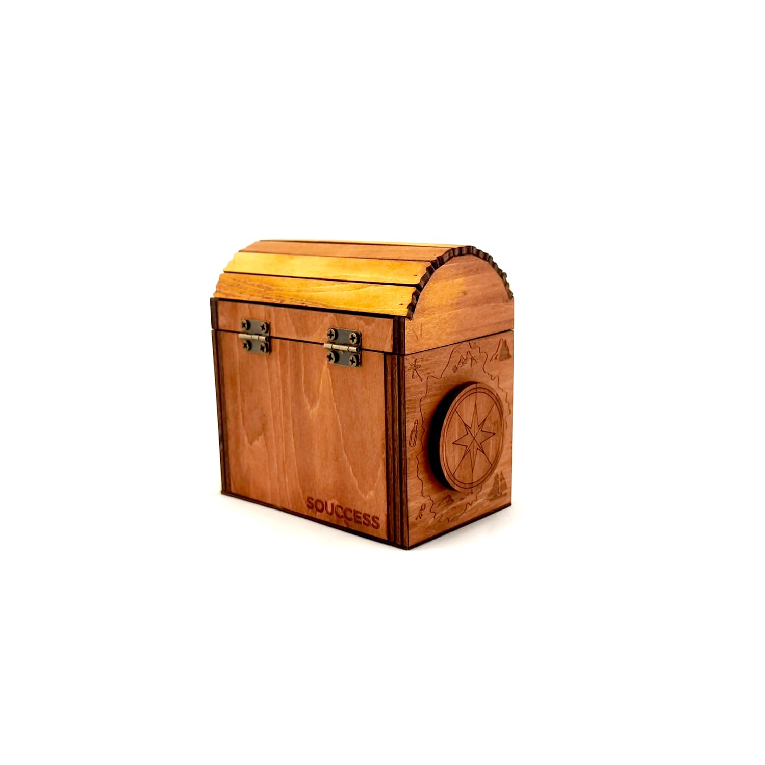 SOUCCESS KNOBELSPIEL SCHATZKISTE - Holzspiel - zum Knobeln & Tüfteln, Geschenk-Verpackung - knifflig zu öffnen als echte Herausforderung für Jung und Alt, inkl. Schatzkarte (Packung mit 2)