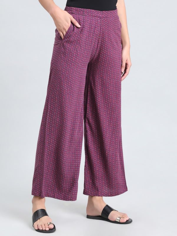 Image of GO COLORS Soft Viscose Printed Palazzo Full Length for Women| Breathable, Mid Rise