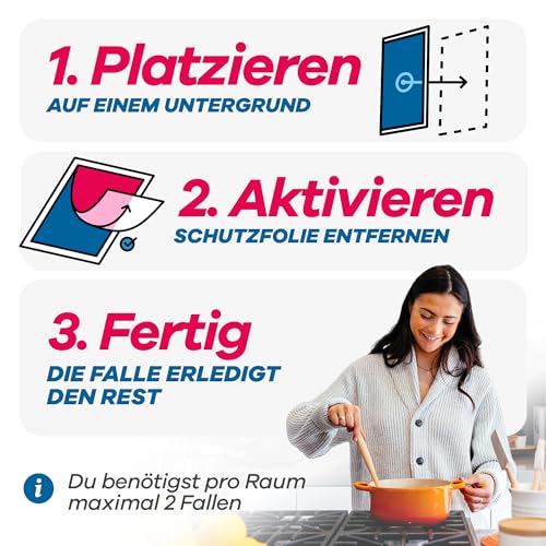 GEROBUG Lebensmittelmotten-Falle - 10 x geruchlose Pheromonfalle zum Fangen von Motten in allen Räumen - insektizidfreie Lebensmittel-Mottenfalle mit über 12 Wochen Langzeitwirkung