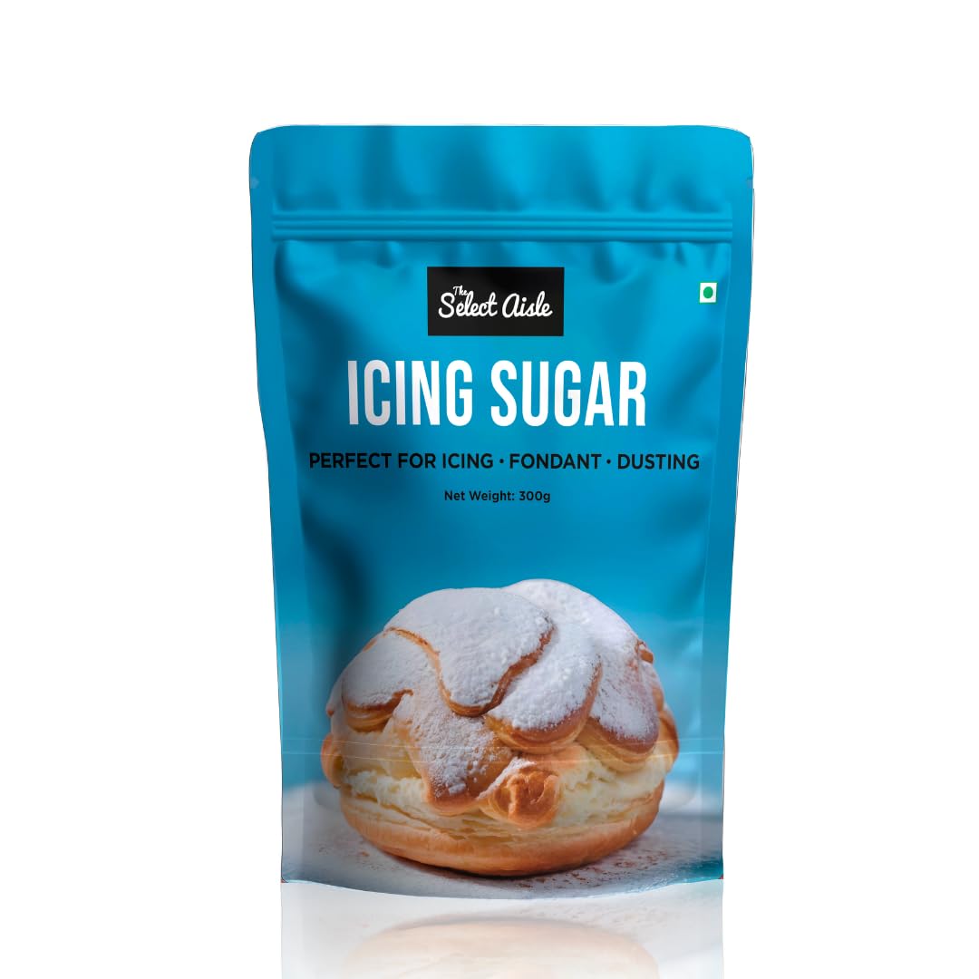 The Select Aisle Icing Sugar 300g | Fine Powder for Baking, Frosting, Icing, Cookies & Desserts | Confectioners | Baker’s Powder for Smooth Creams, Glazes & Cake Decoration