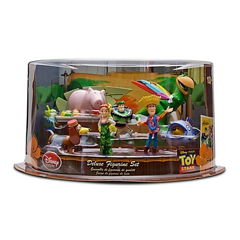 Disney Pixar TOY STORY DELUXE FIGURINE SET ALOHA HAWAIIAN VACATION