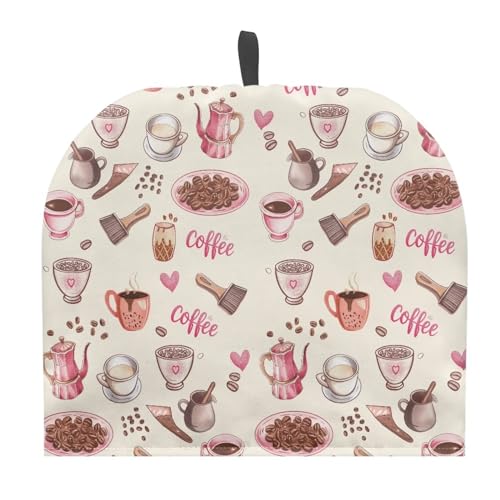 Image of Tea Cosy Tea Pot Cozies Decorative Accessories for Teapots Dome Shaped Kitchen Home Table Decorative Breakfast Warmer Dust Proof Teapot Cozies, Coffee Pink Beige