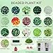Green Glass Beaded Plant Kit, Forever Plant Beaded Leaf Flower Beads for Succulent Plant Jewelry Making and DIY Crafts