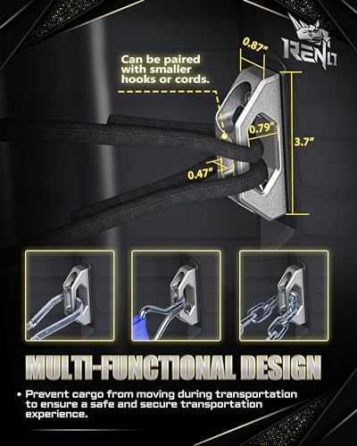 Image of RENO Aluminum Tie Down Anchors Combo, 4Pcs Bed Rail Cleat + 2Pcs Tie Down Hook Compatible with Tundra /Tacoma Truck, OEM PT278-35160 /35050-S1 /35100-S1 /35111 /35112 /PT785-35050-S1 /66312-0C010 (Silver)