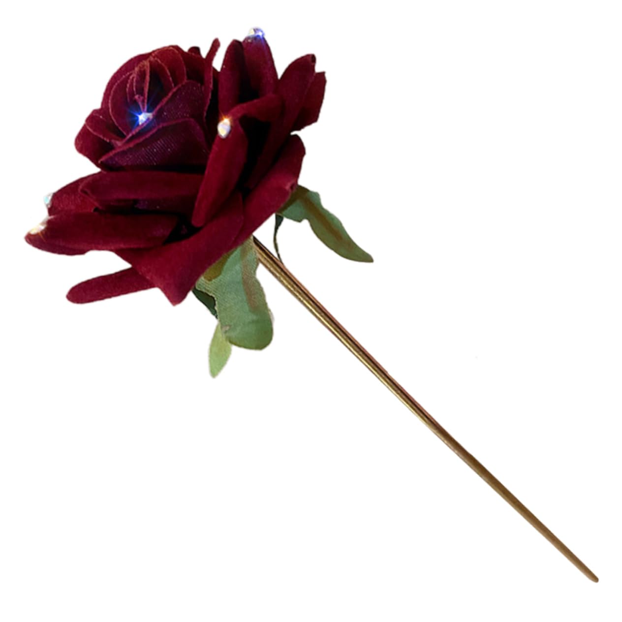 MAGICLULU Pinces à Cheveux de Luxe en Strass avec Rose Rouge pour Femmes Épingle à Cheveux de Style Chinois pour Coiffures Formelles Et Décontractées