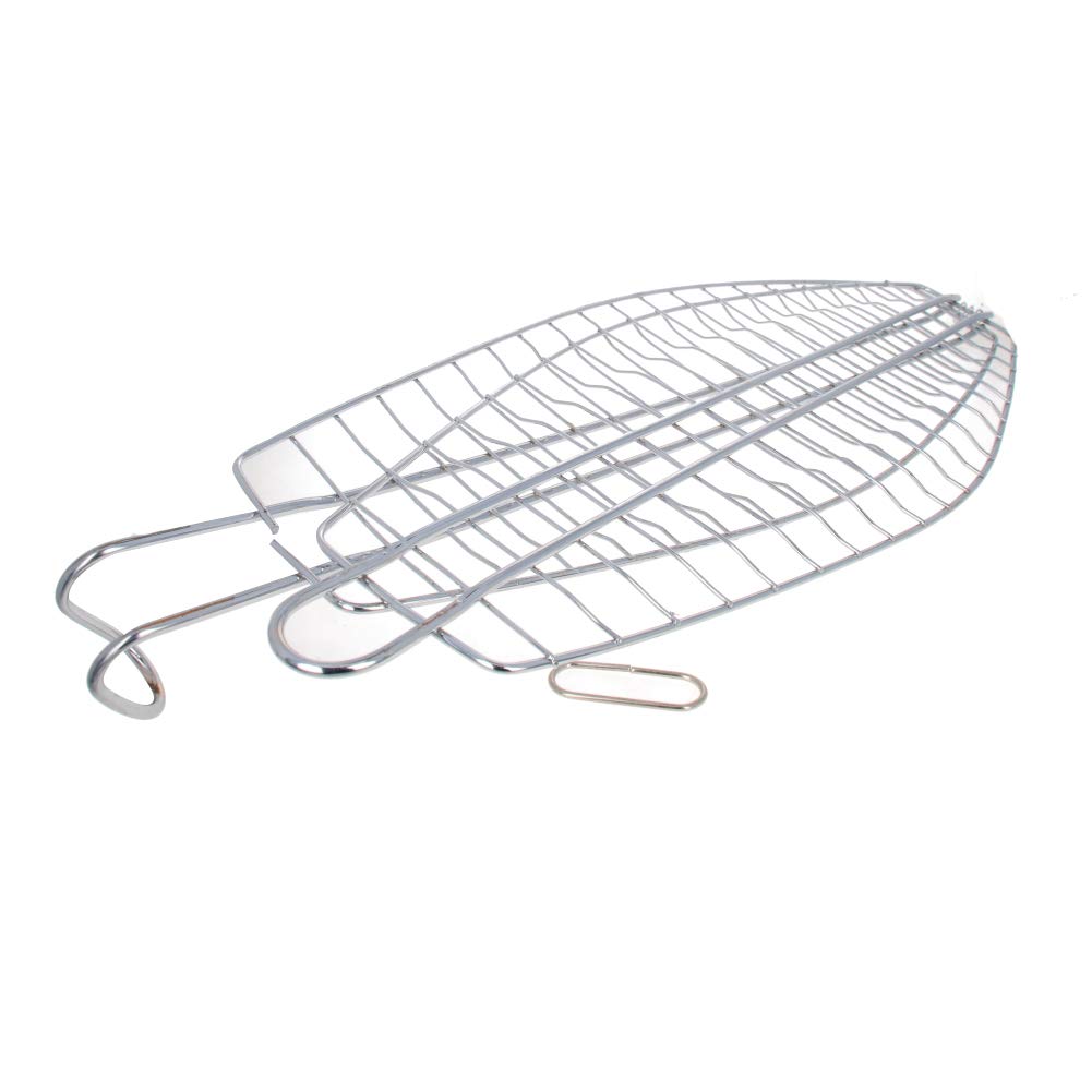 Utoolmart Fish Grill Basket, Stainless Steel Fish Basket for BBQ Grilling, Portable Barbecue Grilling Basket for Cooking Whole Fish, 44cm x 15cm