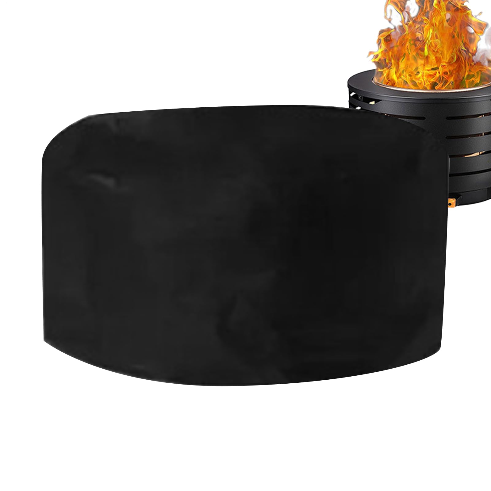 Outdoor Fire Pit Cover - Waterproof 210D Oxford Fabric, Heavy Duty Round Shield, Windproof Drawstring Secure Guard, Durable Patio Fireplace Storage Cover | Reliable Weather Protectio