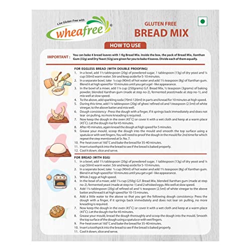 Image of Wheafree Gluten Free Bread Mix 1 kg | Neutral Flavour| Quick and Easy to Bake | Sweet and Savoury Preparations |Gluten Free