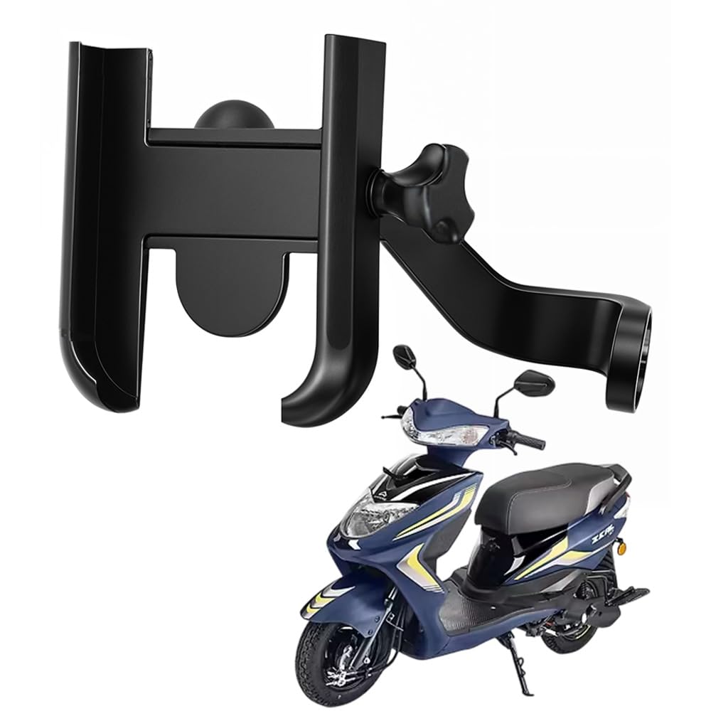 WHIPONE Metal CNC Mobile Holder for Scooter, Scooty & Motorcycle Compatible for Ampere Zeal EX, Mirror Mount, 360° Rotation, Strong Anti-Slip Grip, Wide Adjustable Fit for All Smartphones (Black)-picture-28