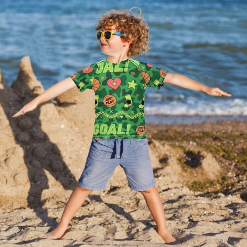 Animal Spot Leopard Green Ball Pattern Short Sleeve Kids Bathing Suits Boys Swimsuits for Little Girls Rash Guard Swimsuit for 3-12 Years ropa de bano para ninas4
