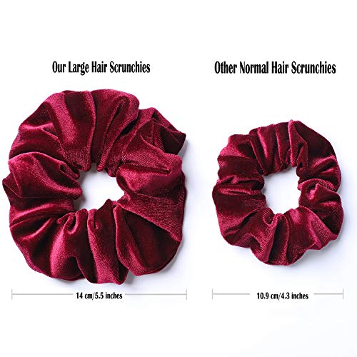 Whaline WH Aline 6 Big Hair Scrunchies Velvet Elastics Large Hair Bobble Scrunchy Hair Bands Women Soft Hair Ties thumb #2