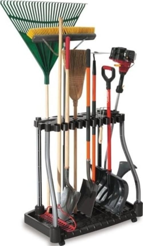 Rubbermaid Garage Tool Tower Rack Easy to Assemble Wheeled...