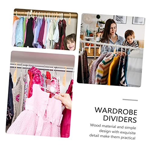 Gadpiparty 25 Pçs Divisor De Guarda-Roupa Cabides De Madeira Cabides De Guarda-Roupa Para Crianças P