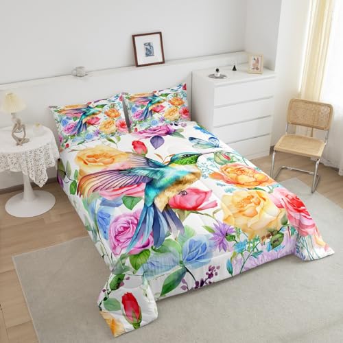 Image of Feelyou Hummingbird Bedding Set Queen Size 3Pcs for Kids Boys Girls