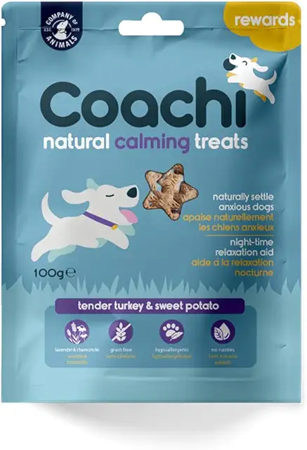 Friandises Calmantes Anti-Stress pour Chien - Naturelles, Sans Céréales, 100g Dinde