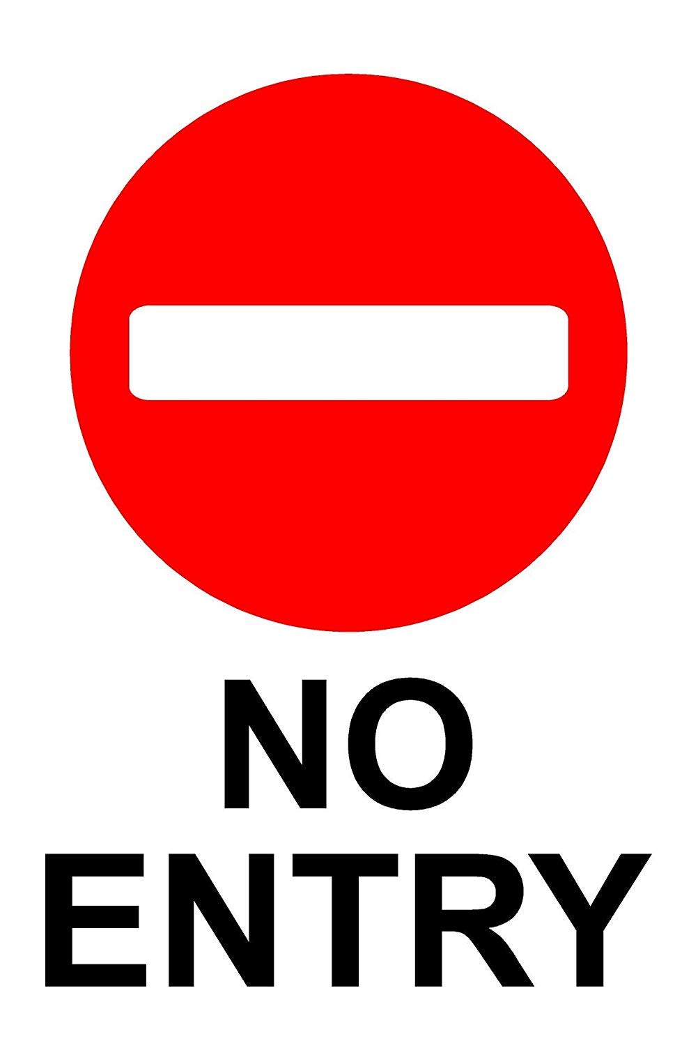 No Entry Aluminium Composite Sign 300mm x 200mm x 3mm Thick Red/Black/White.