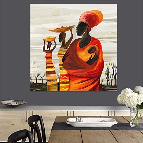 Peinture sur toile art africain abstrait texture premium 60x60 cm