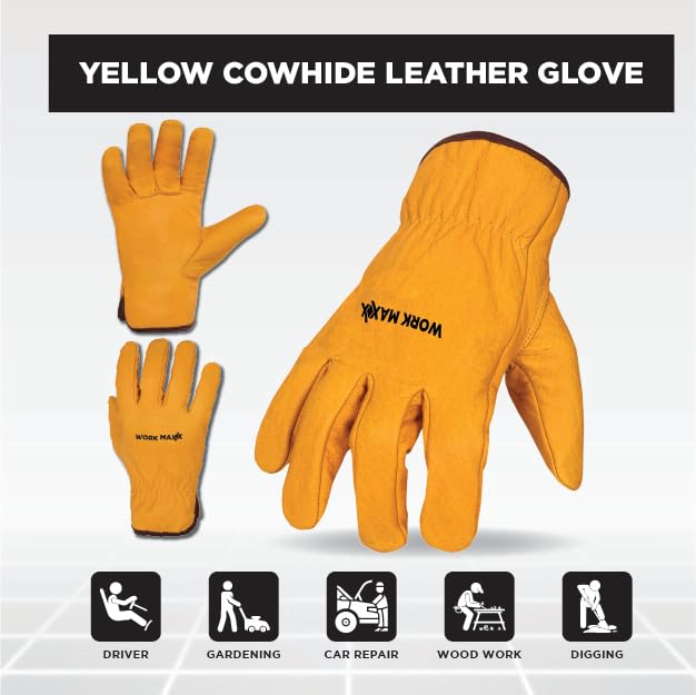 WORK MAXX Gardening Gloves Leather, Heavy Duty Thorn Proof Gardening Gloves for Men & Women - Image 4