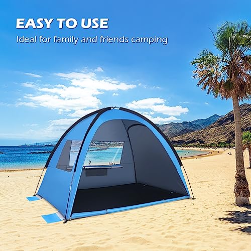 Beach Tent Beach Shade Tent For 4 Person With Upf 50+ Uv Protection Lightweight Easy Setup Cabana Portable Beach Tent Sun Shelter #TOP5