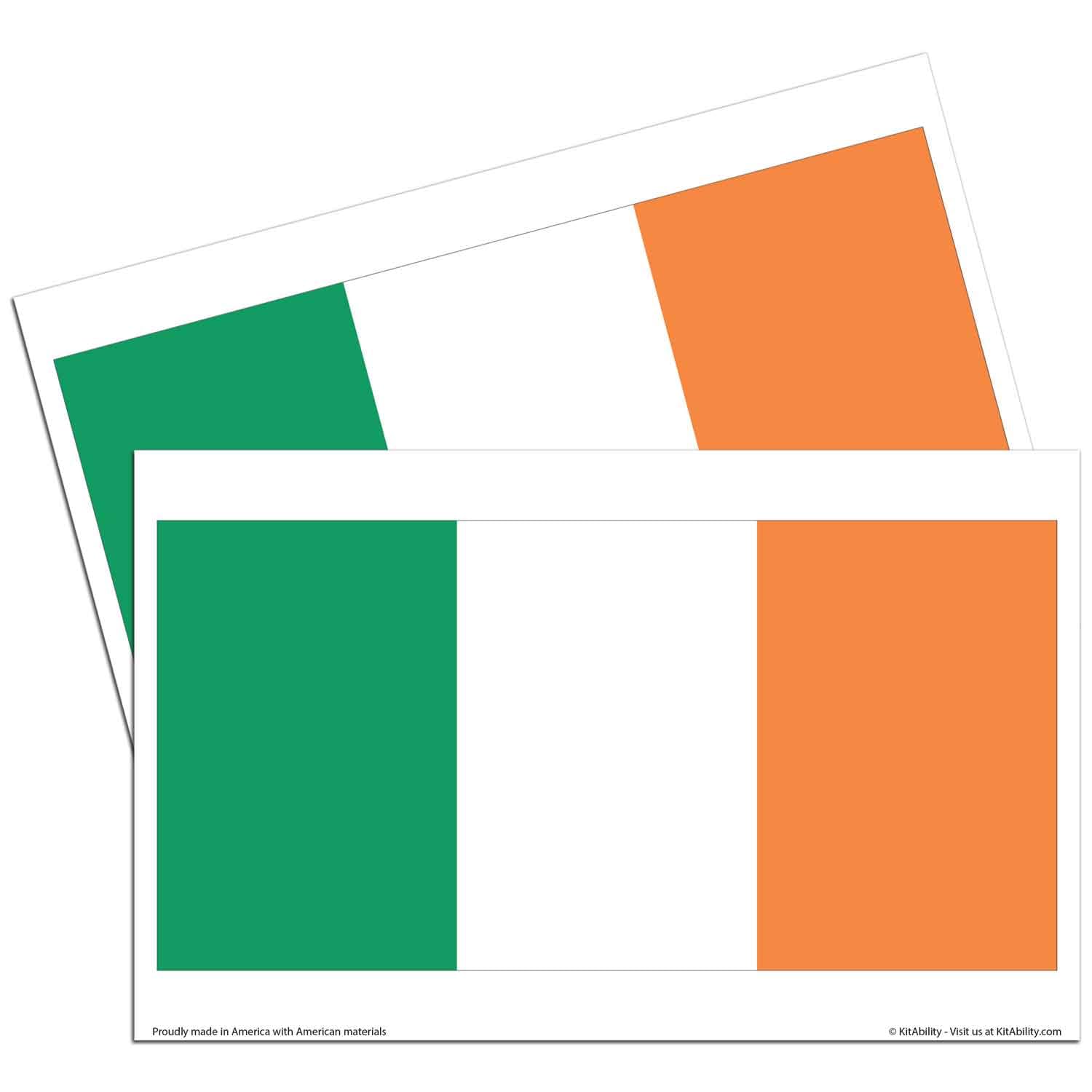 KitAbility World Country Flags for White Message Board Sidewalk Signs with 4 Inch Tracks, White Background, Ireland
