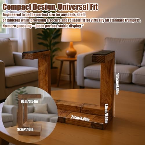 image for Bantlou Solid Wood Trumpet Stand, Universal Desktop Trumpet Stand, Ins