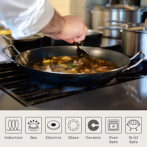 Made In Cookware - 13" Blue Carbon Steel Paella & Griddle Pan - Professional Cookware France #TOP3