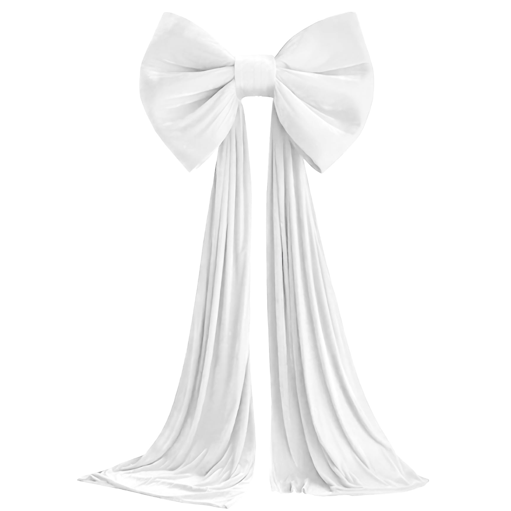 Peosaard White Velvet Bows For Christmas Tree, Christmas Tree Topper Bow, 19.7X70.9in Extra Large Velvet Bows For Home Toppers Wreath Wall Room Party Holiday Decor