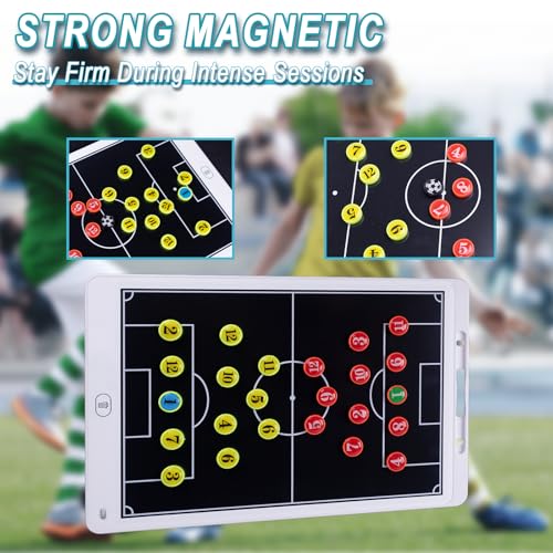 Image of Magnetic Electronic Soccer Coaching Board, 16 inch LCD Soccer Coaching Board,LCD Soccer Strategy Board with Stylus Pen,Soccer Board Tactic Board, Training Equipment,White