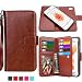 iPhone 6 Plus Case, HESPLUS Premium PU leather Flip Detachable Wallet Case with Credit Card Slot Holder and Hand Grip for Apple iPhone 6 Plus 5.5 Inch (brown)