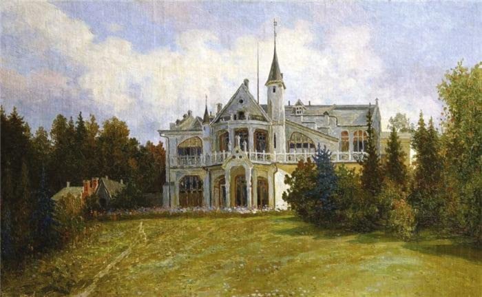 Impression d'art art tableau manoir Sergei Vinogradov affiche toile decoration murale 60x90cm