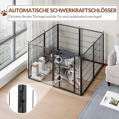 Fobyfurny Welpenauslauf Hundezaun Hundelaufstall, 80 cm Hoch, Schwarz