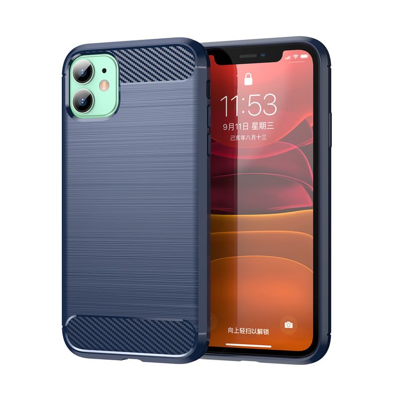 Image of Hybrid Carbon Fiber Back Case for iPhone 11 (Blue)