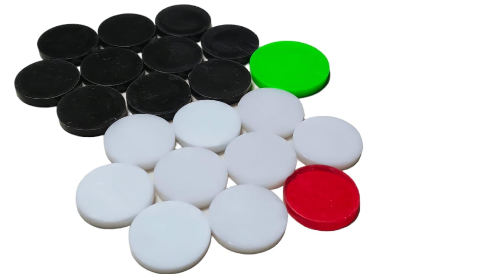 PERICO Acrylic Plastic Carrom Coins 20 Coins (9 White 10 Black 1 red) with 1 Crystal Type Striker (Carrom Goti 2) (B0BVKG6CBX) Amazon Price History, Amazon Price Tracker