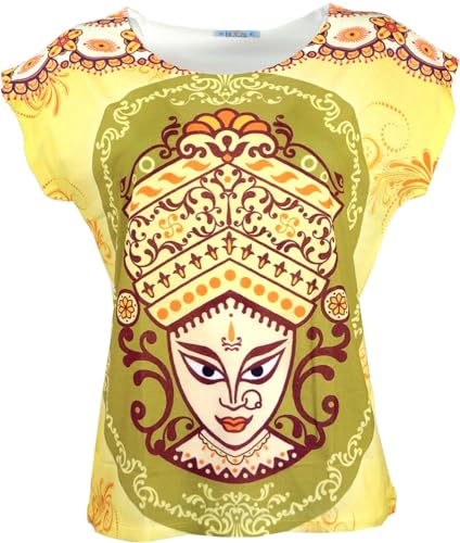 GURU SHOP Psytrance T-Shirt, Yoga T-Shirt, Retro T-Shirt, Damen,...