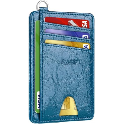 Image of Slim Minimalist Front Pocket Wallet, RFID Blocking Credit Card Holder Wallet with Integrated D-Shackle for Men Women
