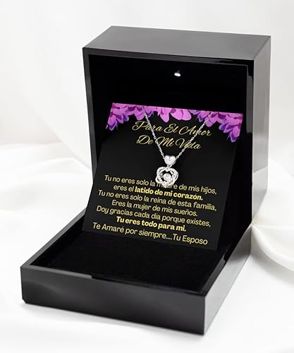 Miniatura 2 de Cadena de plata para esposa con mensaje personalizado regalo de aniversario de boda o Navidad pendiente para mujer