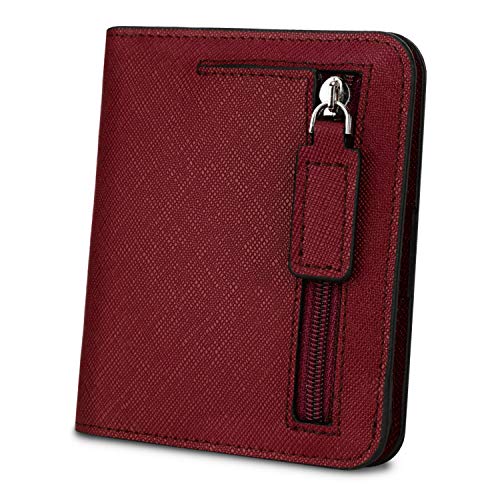YALUXE Genuine Leather Small Wallets for Women Ladies Mini Coin Purse Cash Card Holder RFID Protected Compact Thin Pocket Size2