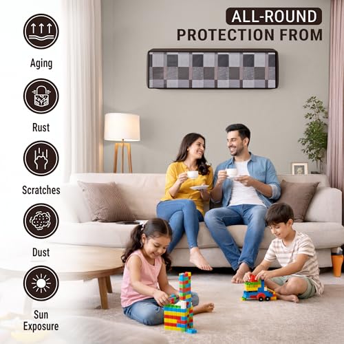 Image of Robustt 1.5 Ton Split AC Cover for Indoor and Outdoor Unit | Waterproof & Dustproof AC Covers with Sun Exposure and Rust Protection | Fabric