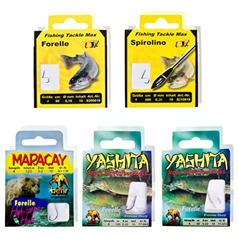 Forellen Angelhaken mit gebundenem Vorfach Set 50St. Besonders scharfe Fischhaken in verschiedenen Größen und Längen Cover