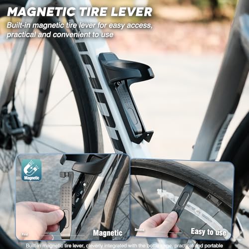 JJZOUEN Bike Water Bottle Holder with AirTag Cases, Compatible with AirTag Hidden on Bike Water Bottle Cages, Universal MTB Road Bike GPS Anti-Thief, Waterproof AirTag Holder, Bicycle Tire Levers