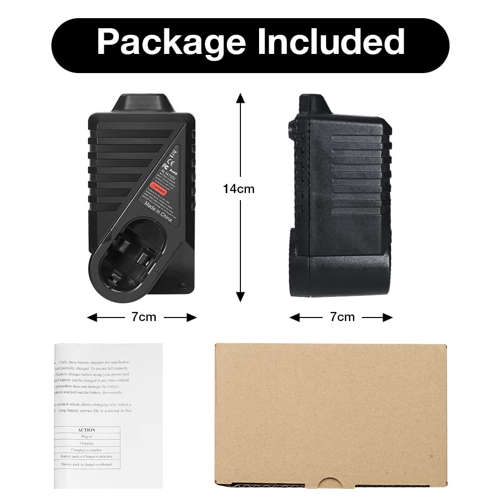 AL1411DV 7.2V~18V 1.5A Ni-CD Ni-MH Cargador de batería para Herramientas eléctricas Taladro eléctrico GSR14.4 GSR12 GSR9.6 GSR7.2 Batería, Compatible con Bosch BAT120 BAT038 BAT048 BAT043 batería