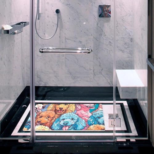 Tapis de bain Poodle séchage rapide antidérapant extra long