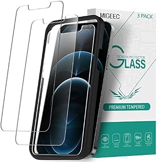 Migeec[3 Pack] Screen Protectors for iPhone 12 Pro Max 6.7", Tempered Glass with 9H-Hardness, Protective Film[Alignment Frame][Anti-Scratch]
