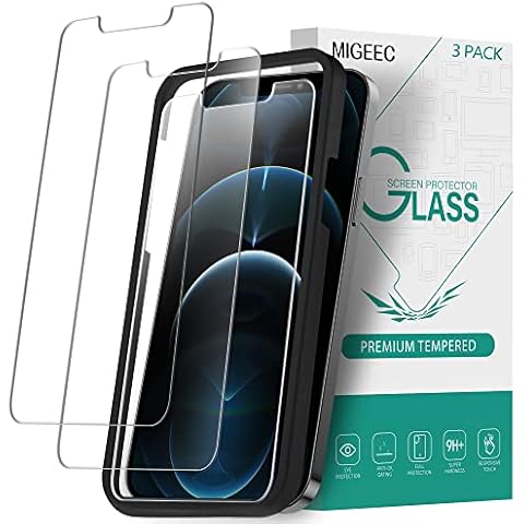 Migeec[3 Pack] Screen Protectors for iPhone 12 Pro Max 6.7", Tempered Glass with 9H-Hardness, Protective Film[Alignment Frame][Anti-Scratch] Cover